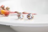 9 Color 8mm Heart Crystal Stud Earring for Girl