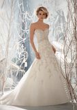 Embroidery on Crystal Beading Bridal Wedding Gowns (WMA3053)