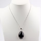 Pear Shape Black Agate Fashion Pendant /Necklace Jewelry