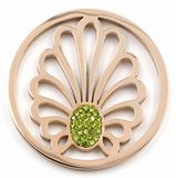 Fashion Leave Coin with Green Crystal