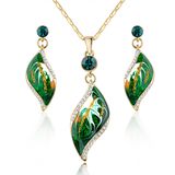 New Design Green Enamel African Fashion Pendant Jewelry Set