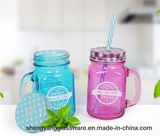 Hot Sell 16oz Glass Drink Glass Cup/ Glass Marson Mug with Metal Lid