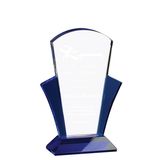 Blue Arched Crystal Trophy.