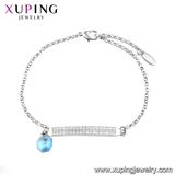 Xuping Fashion Rhodium Color Plated Bracelet, Crystals From Swarovski Single Stone Girls Bracelets