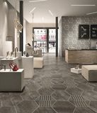 Non-Slip Hexagon Building material 260*300mm Flower Pattern Porcelain Floor Tile