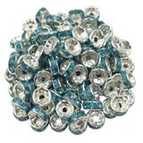 Sterling Sliver Chain Bracelet Rhinestone Spacer Bracelet