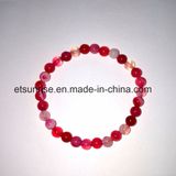 Semi Precious Stone Natural Crystal Striped Agate Bead Bracelet