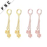 Promotional Gift Gold Plated Geometrical Shape Dangle Earrings for Girls
