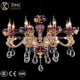 Golden and Red Glass Zinc Alloy Chandelier Light