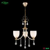 Geaceful Glass Chandelier Lighting with Crystal Drops