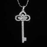 CZ Channel Setting Fashion Key Shape Jewelry Necklace Pendant