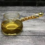 Handmade Clear Glass Cooking Teapot with Side Handle