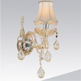 Home Fabric Shade K9 Crystal Wall Light Lamp for Bedside