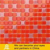 Orange Yellow Swimming Pool Crystal Glass Mosaic Tile