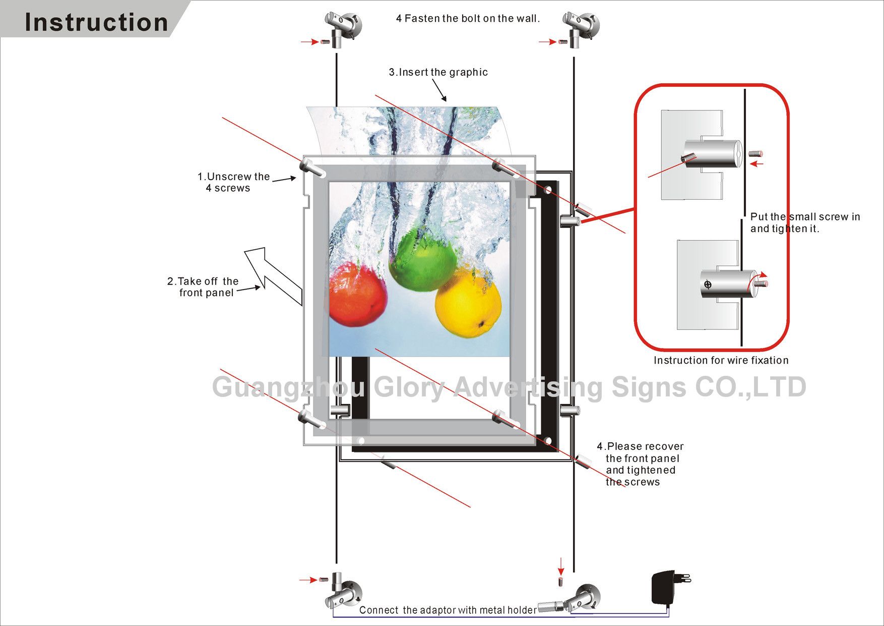 Single Side Crystal LED Light Box for Light Picture Frame