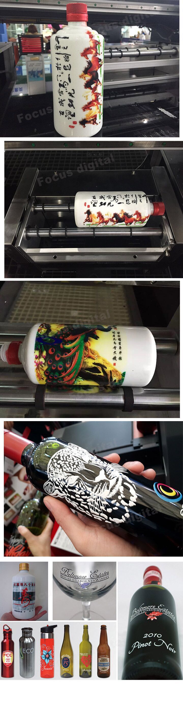 Focus A3 Size 8 Color Digital UV Printer Bottle Printer