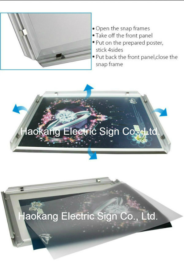 A2 Size Wall Mounted 100V - 240V Custom Snap Frame Poster Holder LED Menu Light Box