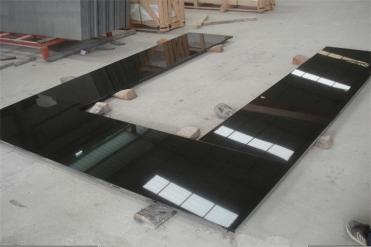 Black Granite Fireplace Hearth and Back Panel