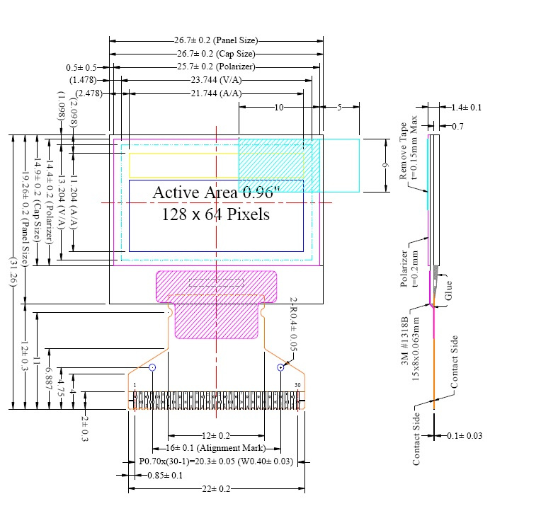 0.96 Inch Panel OLED for Home Appliance